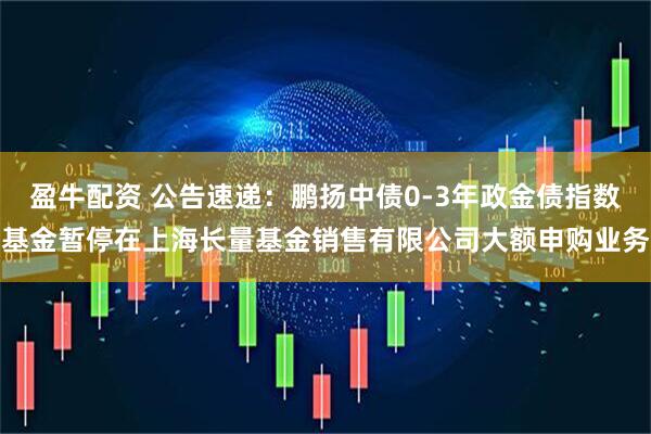 盈牛配资 公告速递：鹏扬中债0-3年政金债指数基金暂停在上海长量基金销售有限公司大额申购业务