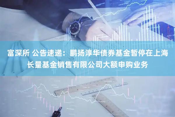 富深所 公告速递：鹏扬淳华债券基金暂停在上海长量基金销售有限公司大额申购业务